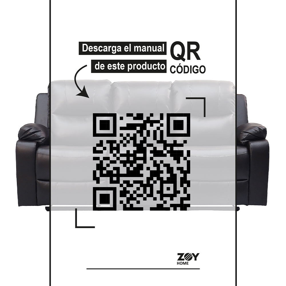 Reclinable 3 cuerpos Tabuk PU Café con Posavasos