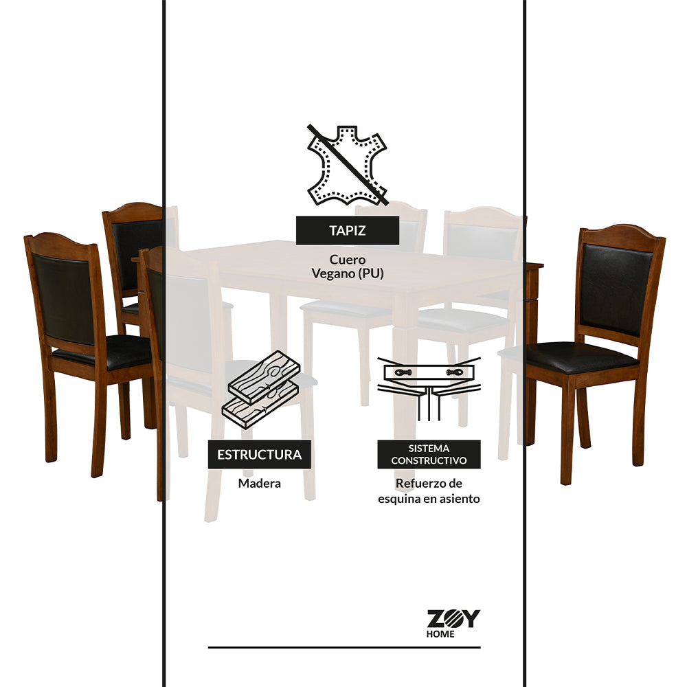 Juego de Comedor Ibiza 6 Sillas