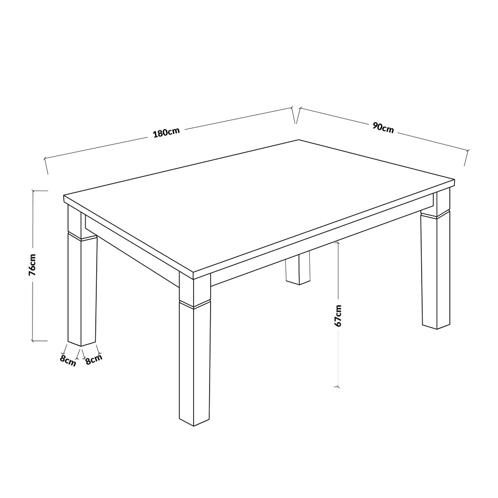 Juego de Comedor Capri PU, 6 Sillas 2 Sitiales. Madera