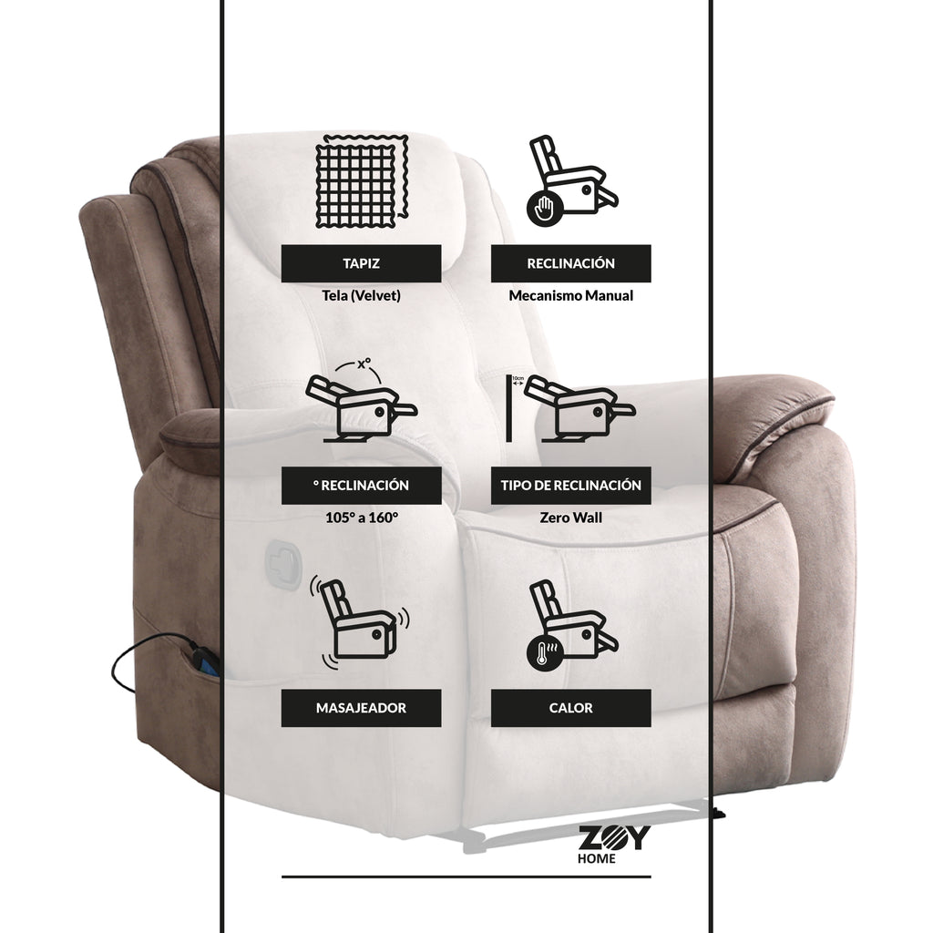 Bergere Kobar, Masaje y Calor. Tela Café