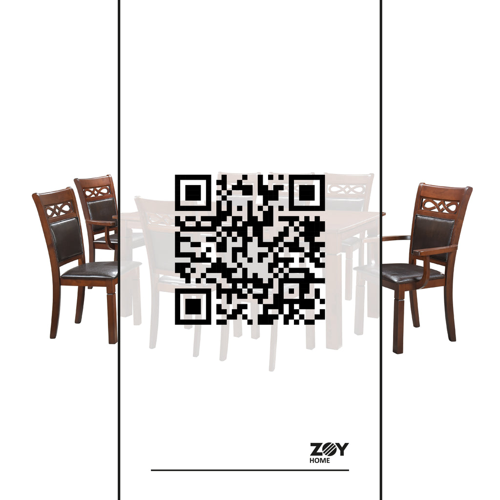 Juego de Comedor Capri PU, 6 Sillas 2 Sitiales. Madera