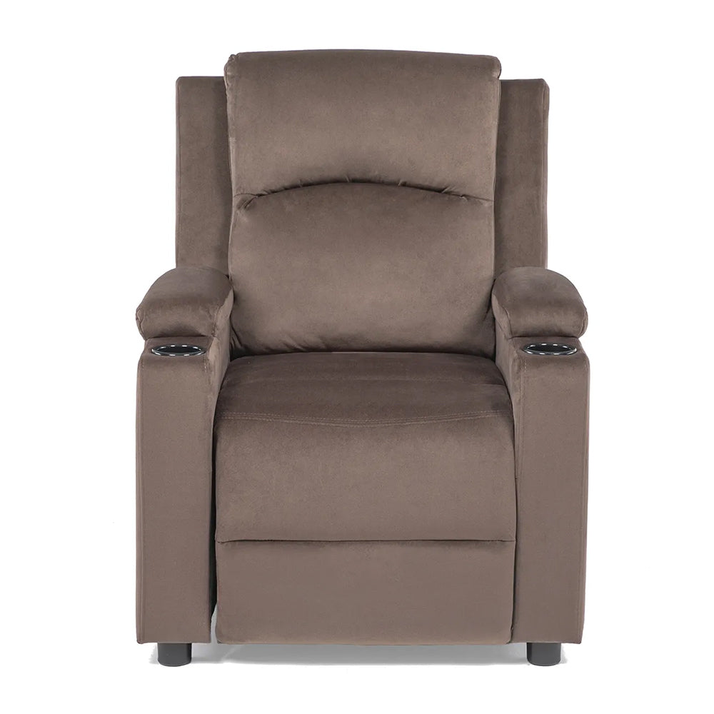 Sillón Bergere Reclinable Tela Café. Dakar