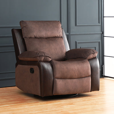 Bergere Brunei, Mecedora y Giratorio. Mix Tela y PU Café