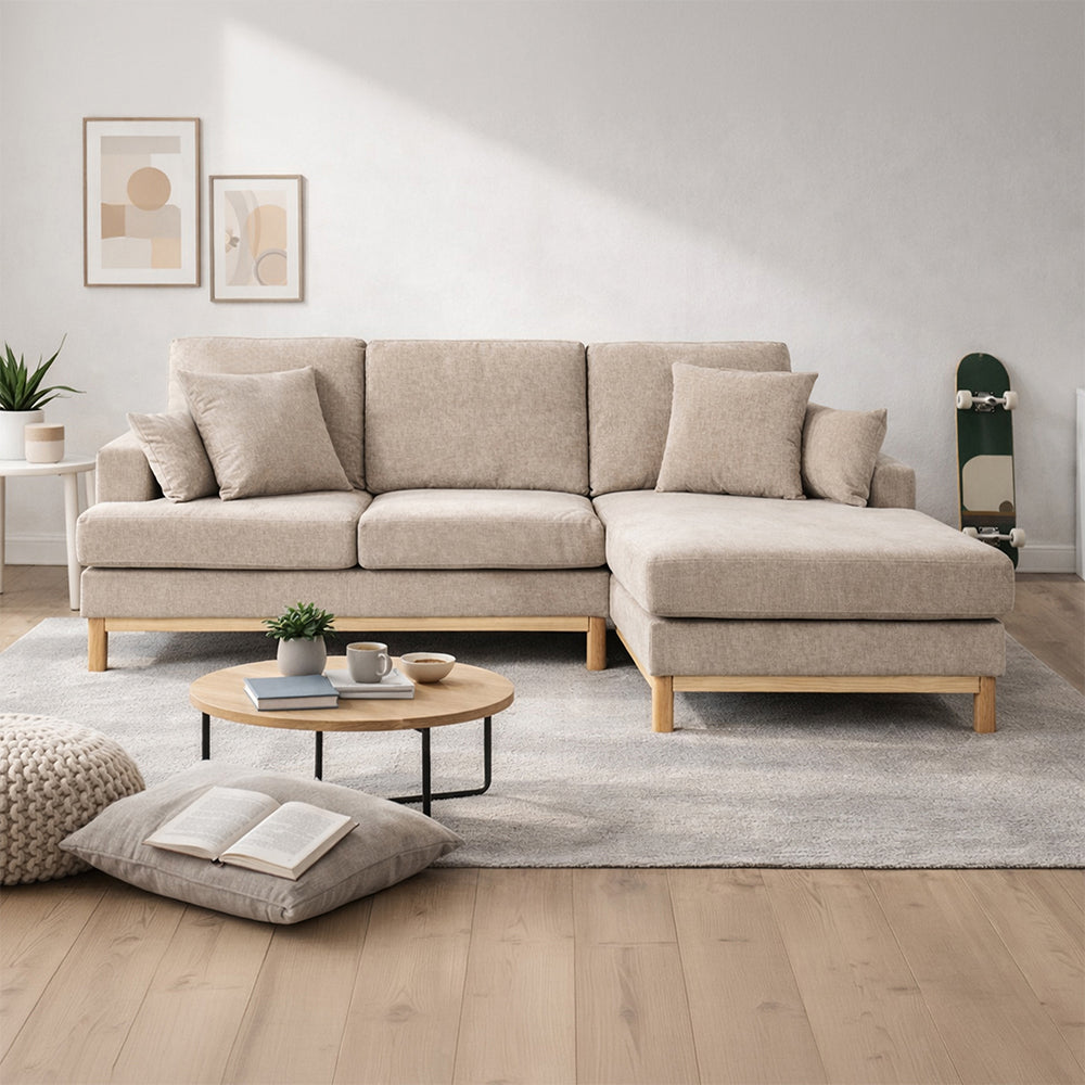 Sofá Seccional Evora Derecho Tela Beige