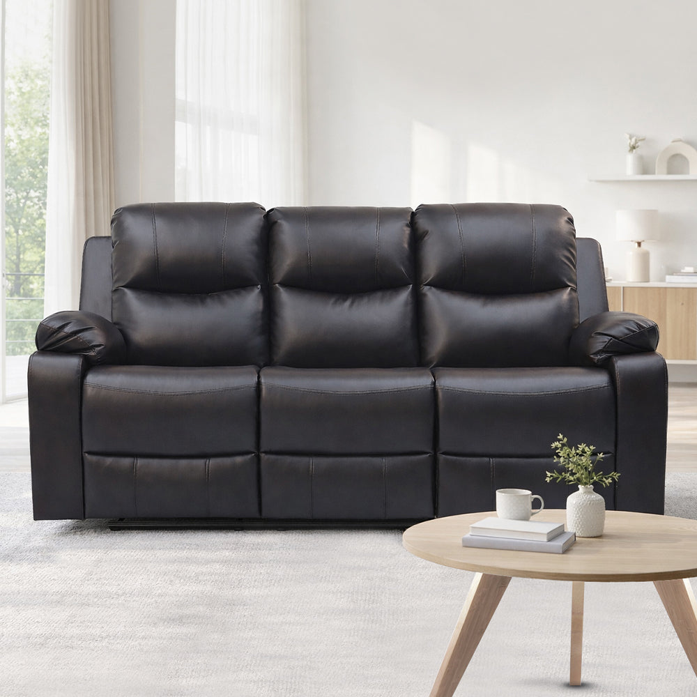 Reclinable 3 cuerpos Tabuk PU Café con Posavasos