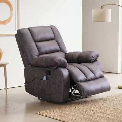 Sillón Bergere Reclinable con Masaje y Calor Eléctrico, Gris. Osaka