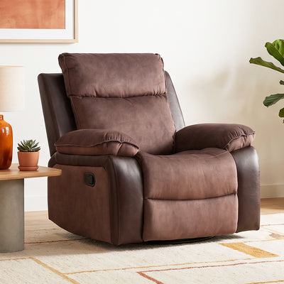 Bergere Brunei, Mecedora y Giratorio. Mix Tela y PU Café
