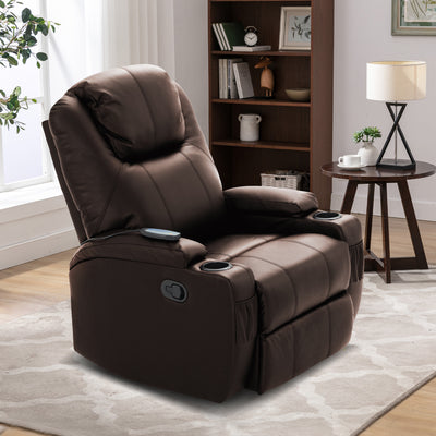 Bergere Lhasa Multifunción Mecedora y Giratorio con Masaje y Calor. PU Café