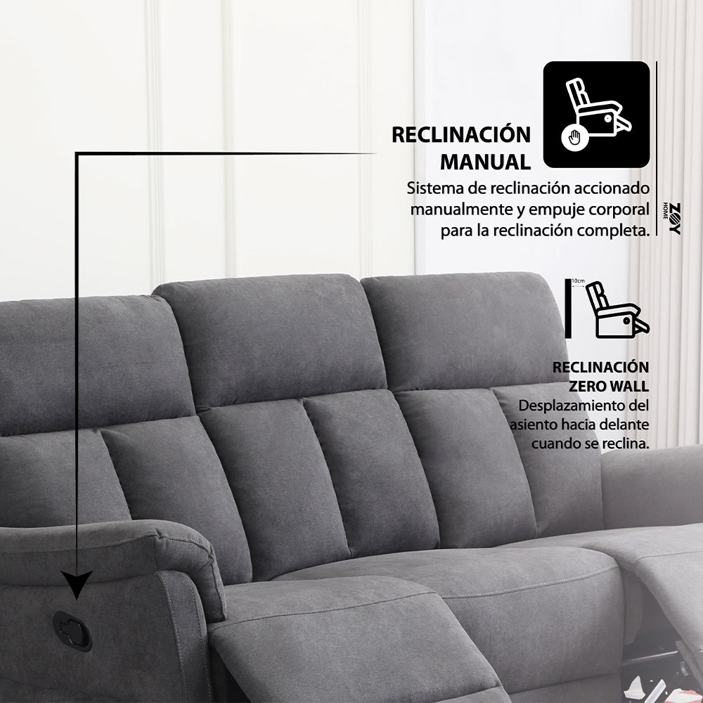 Reclinable 3c Beijing Tela Grafito