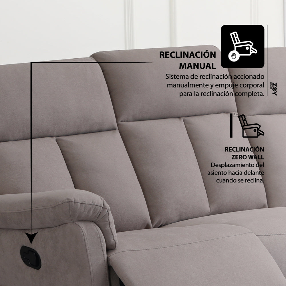 Reclinable 3c Beijing Tela Moka