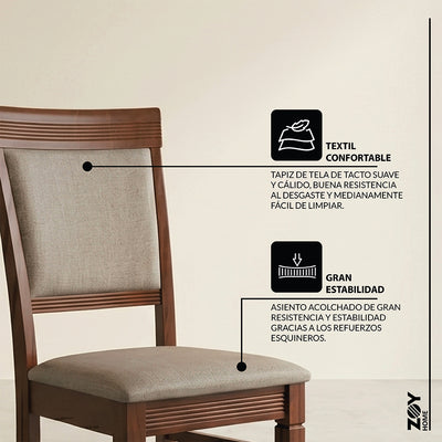 Juego de Comedor Santorini con extensión 4 Sillas