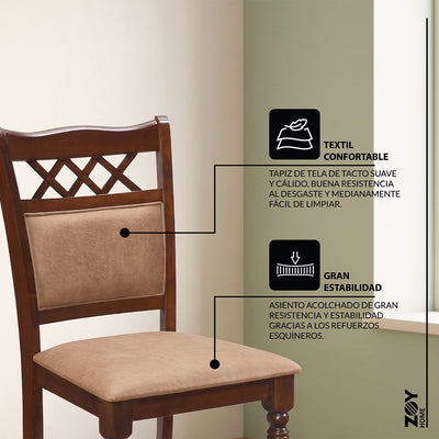 Juego de Comedor Mallorca, 6 Sillas. Madera