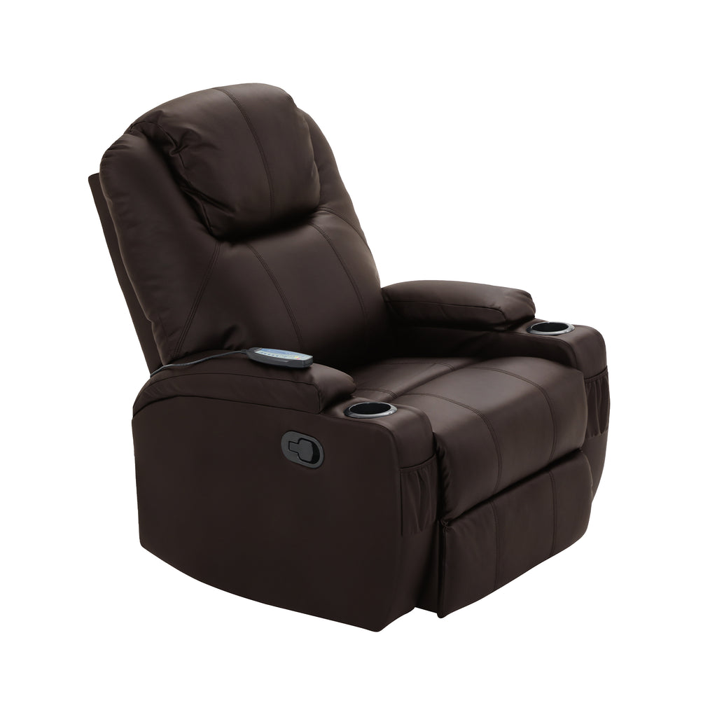 Bergere Lhasa Multifunción Mecedora y Giratorio con Masaje y Calor. PU Café