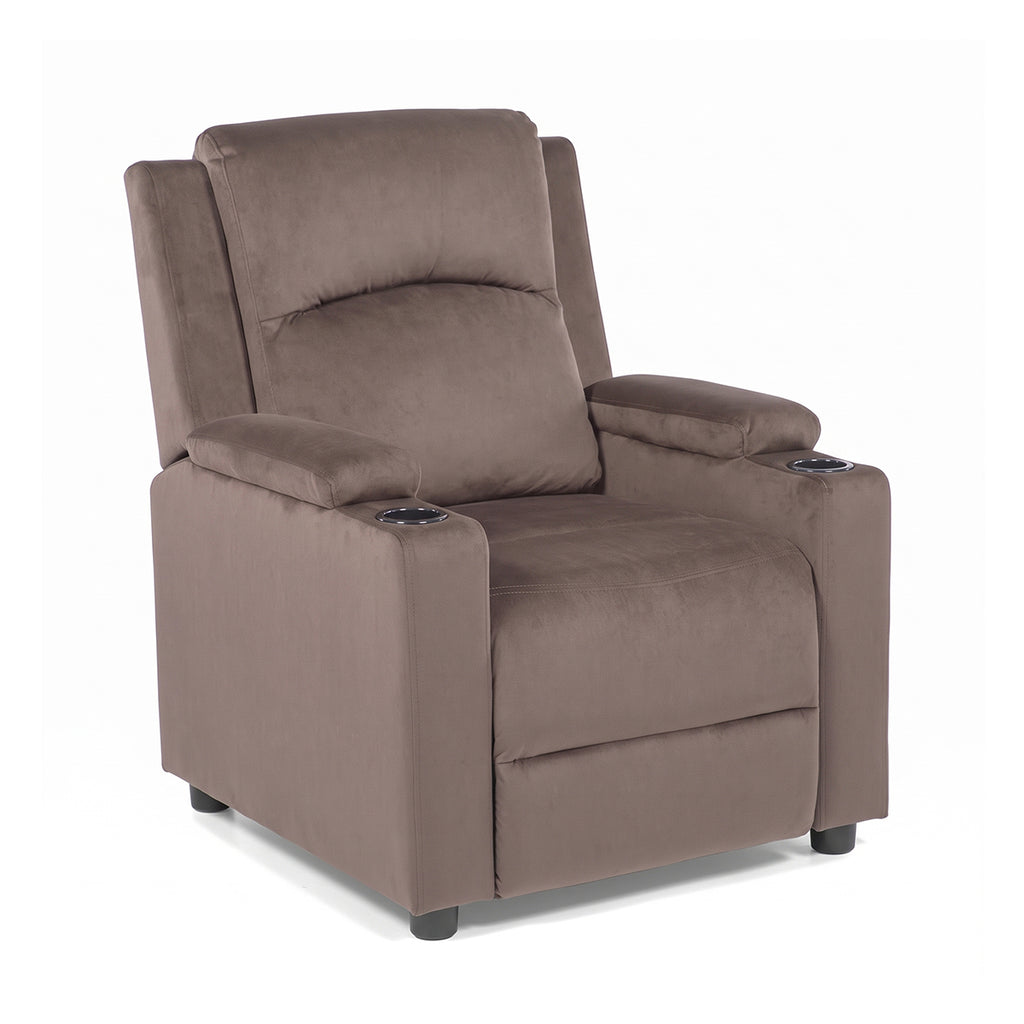 Sillón Bergere Reclinable Tela Café. Dakar