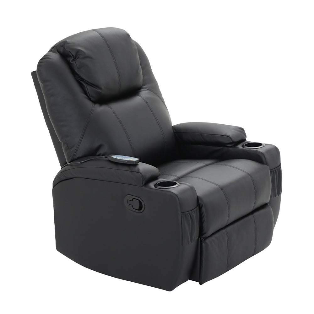 Bergere Lhasa Multifunción Mecedora y Giratorio con Masaje y Calor. PU Negro