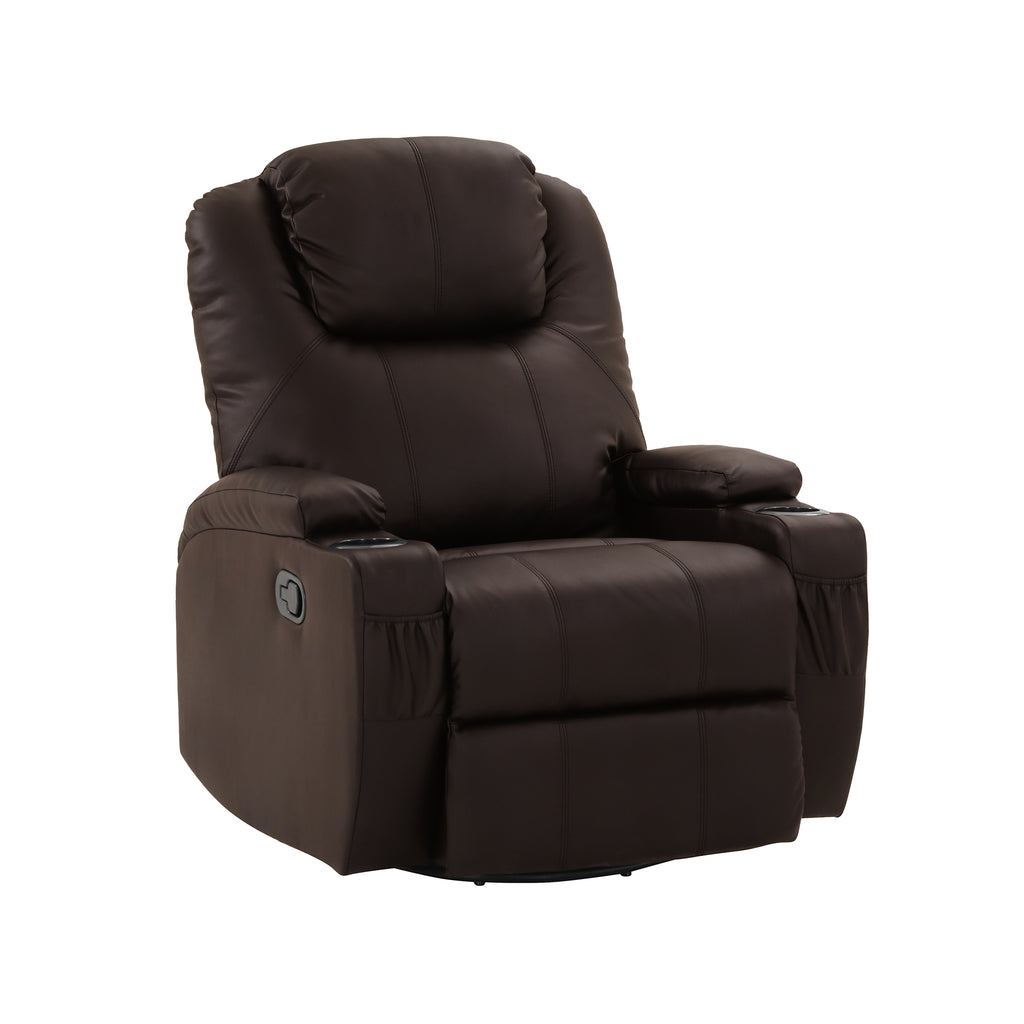 Bergere Lhasa Multifunción Mecedora y Giratorio con Masaje y Calor. PU Café