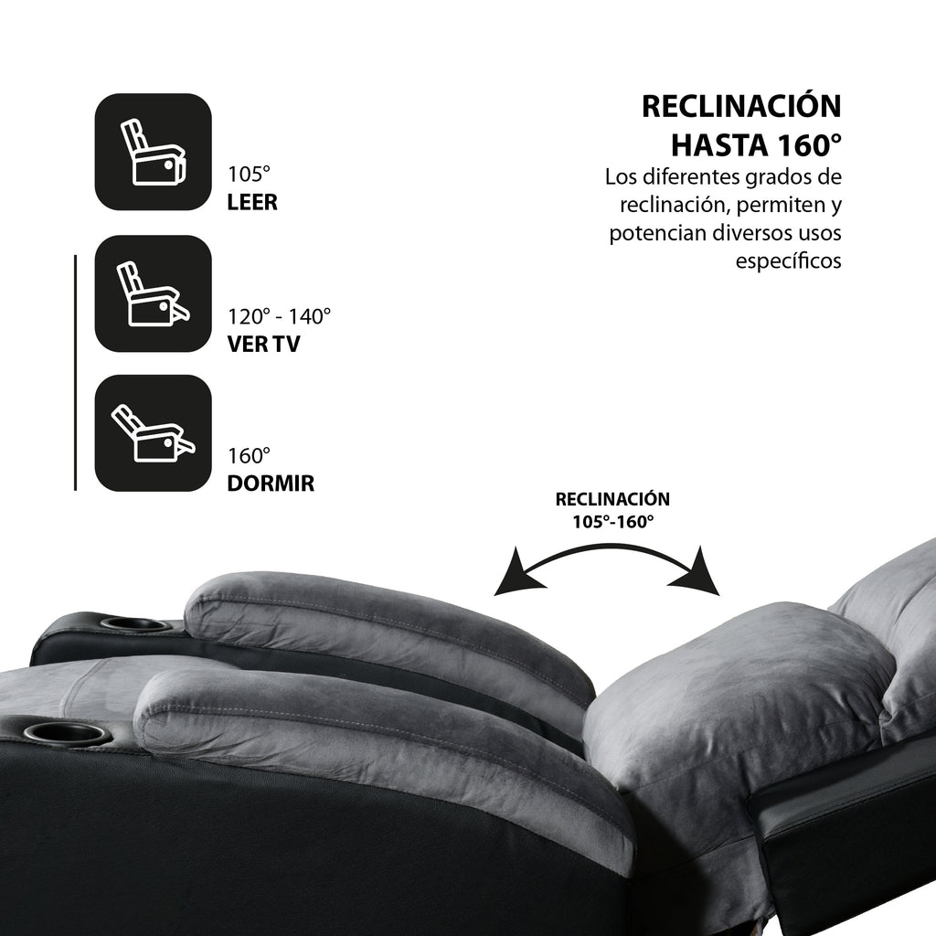 Bergere Dakar Mix Tela y PU Negro