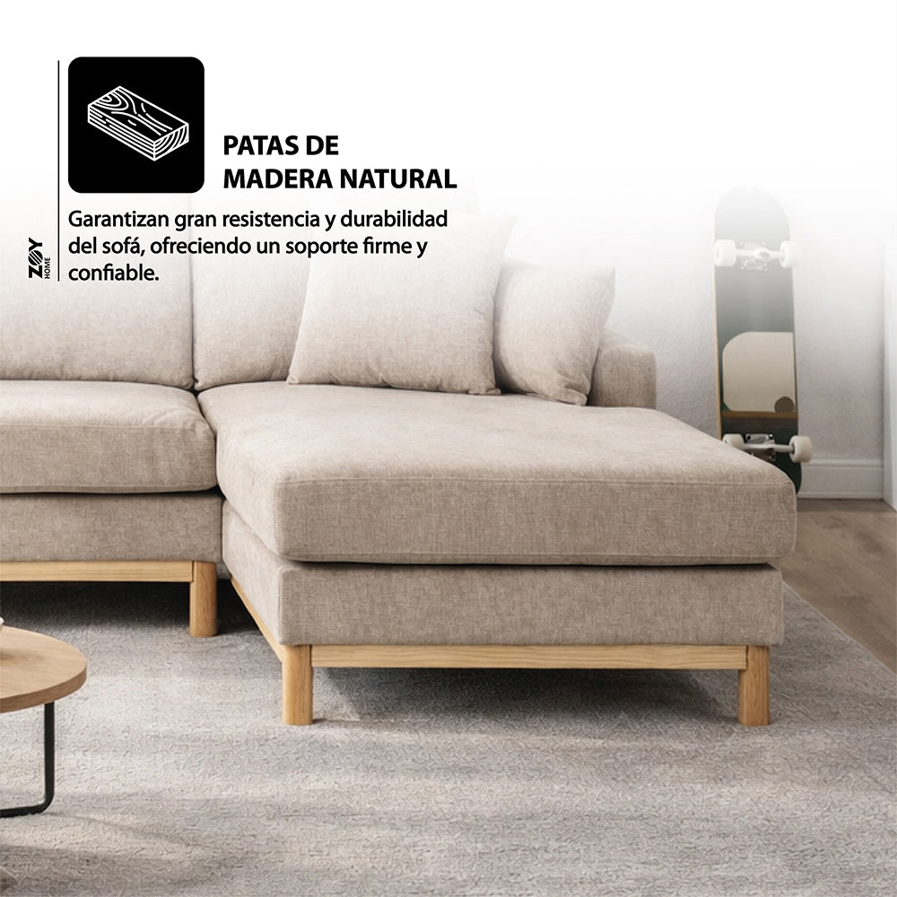 Sofá Seccional Evora Derecho Tela Beige