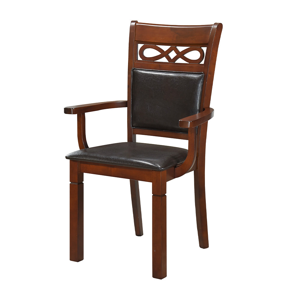 Juego de Comedor Capri PU, 6 Sillas 2 Sitiales. Madera