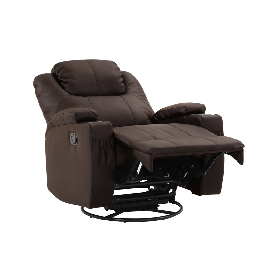 Bergere Lhasa Multifunción Mecedora y Giratorio con Masaje y Calor. PU Café