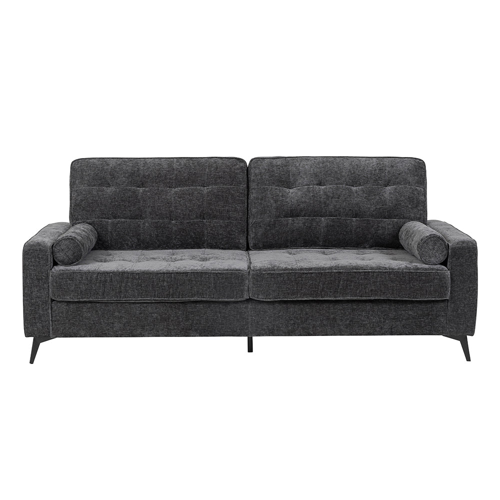 Sofá Minsk 3 Cuerpos Tela Charcoal (Gris Oscuro)
