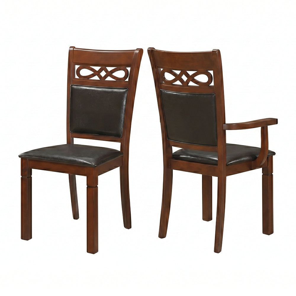 Juego de Comedor Capri PU, 4 Sillas 2 Sitiales. Madera