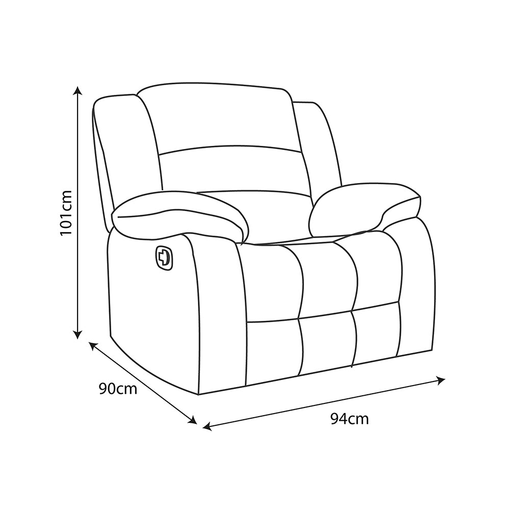 Sillón Bergere Reclinable con Masaje Tela Café. Polonia