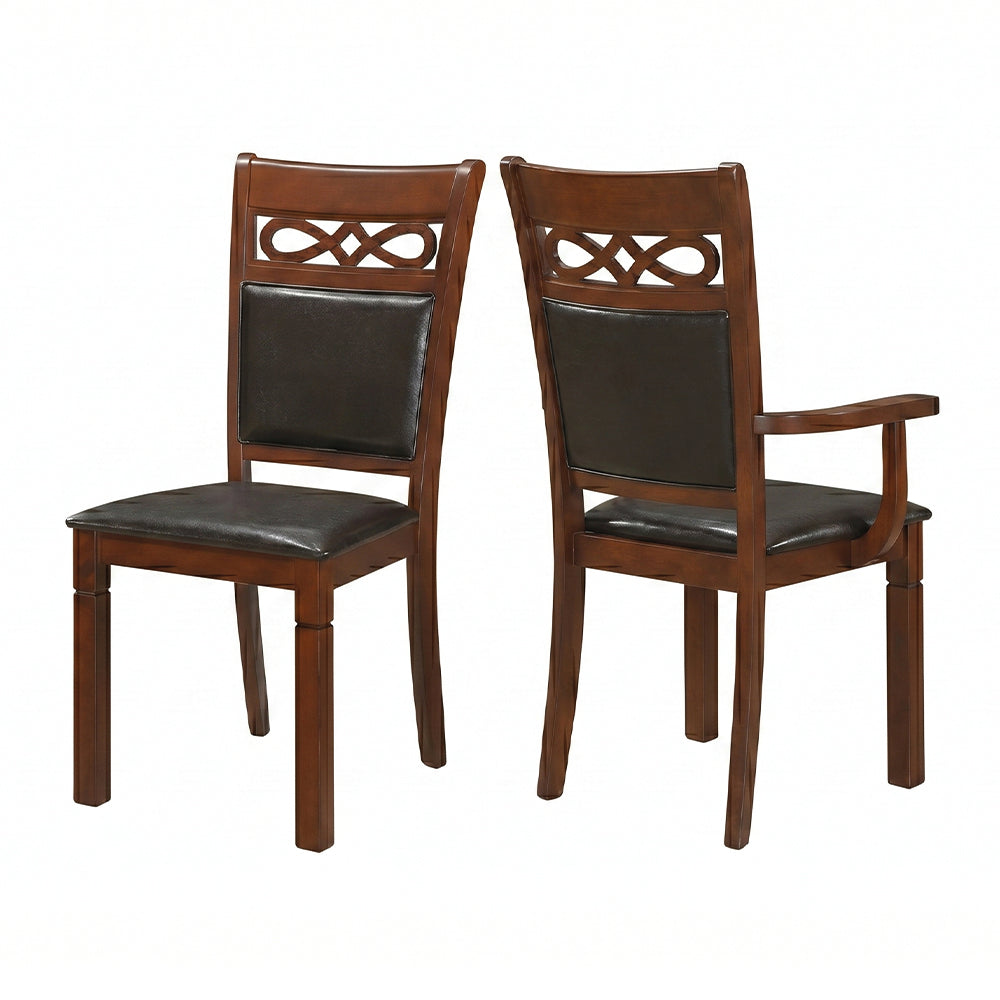 Juego de Comedor Capri PU, 6 Sillas 2 Sitiales. Madera