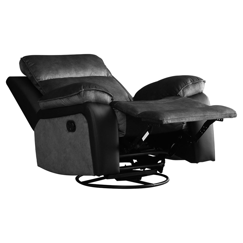 Bergere Brunei, Mecedora y Giratorio. Mix Tela y PU Negro