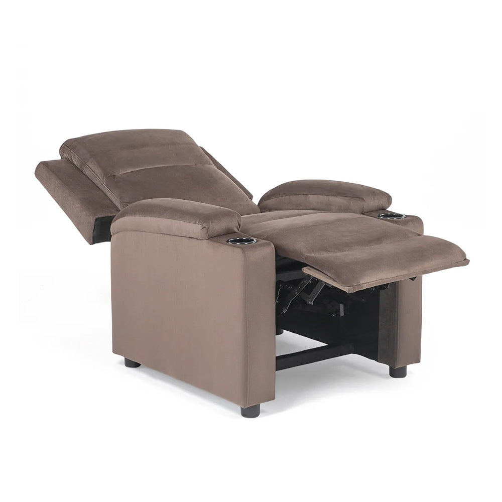 Sillón Bergere Reclinable Tela Café. Dakar