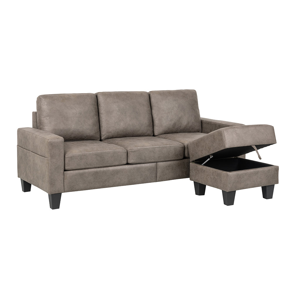 Sofá Seccional Vaasa Reversible Smoke