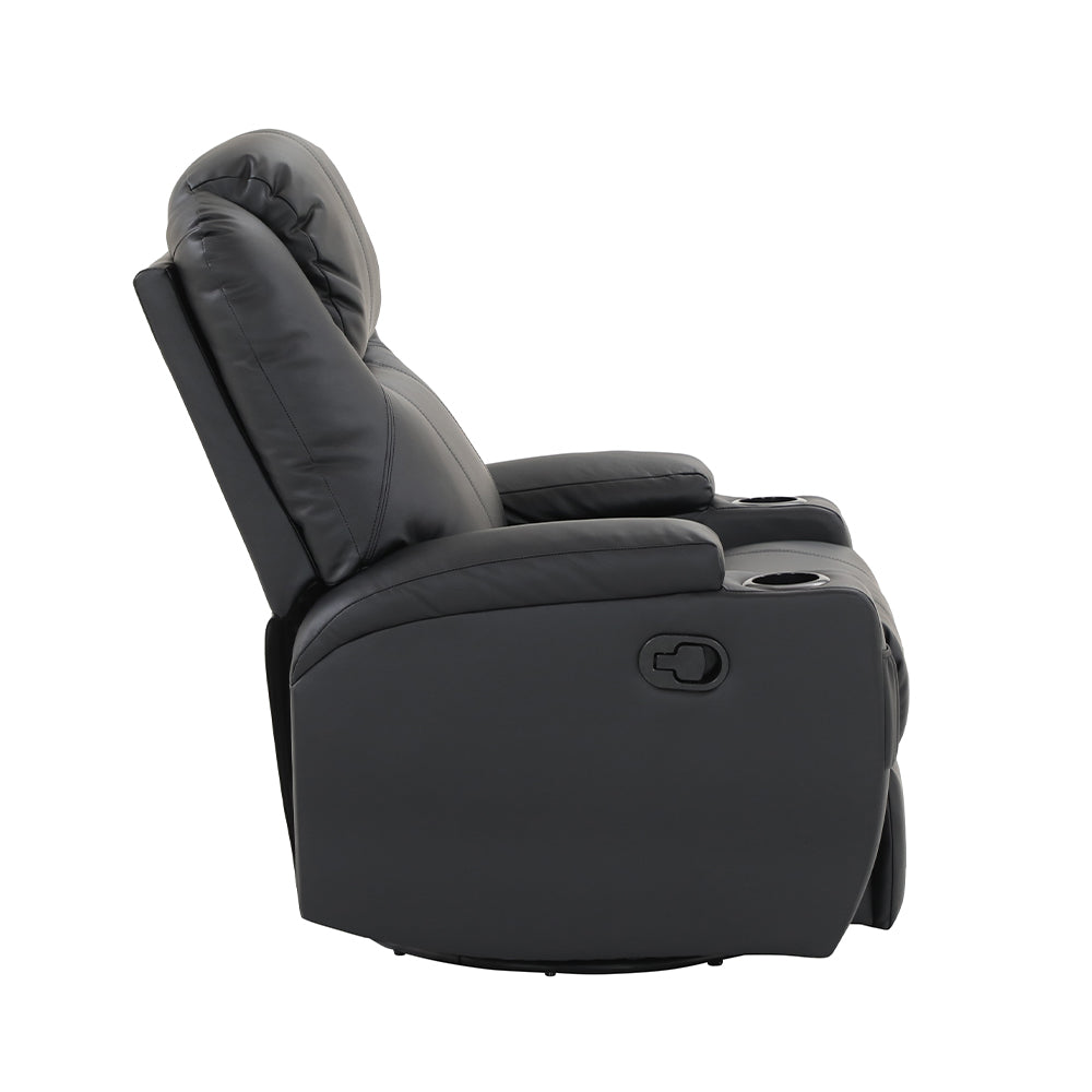 Bergere Lhasa Multifunción Mecedora y Giratorio con Masaje y Calor. PU Negro