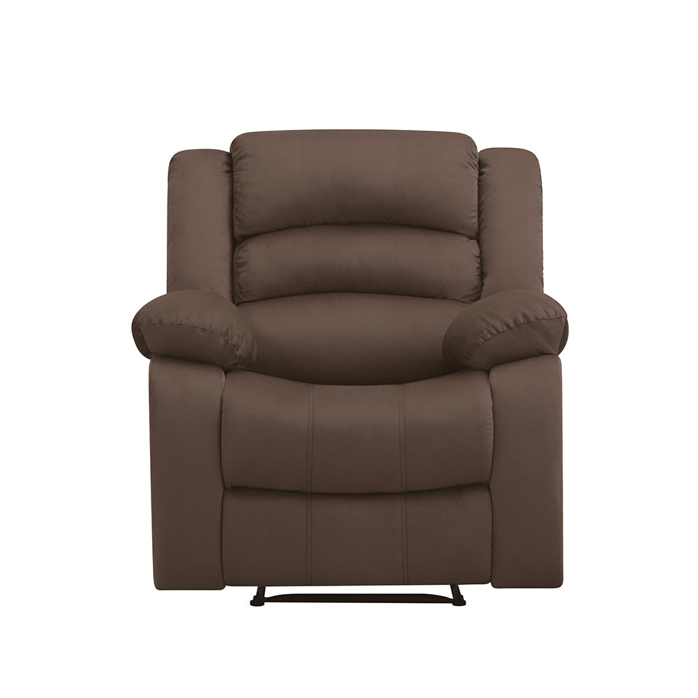 Sillón Bergere Reclinable con Masaje Tela Café. Polonia