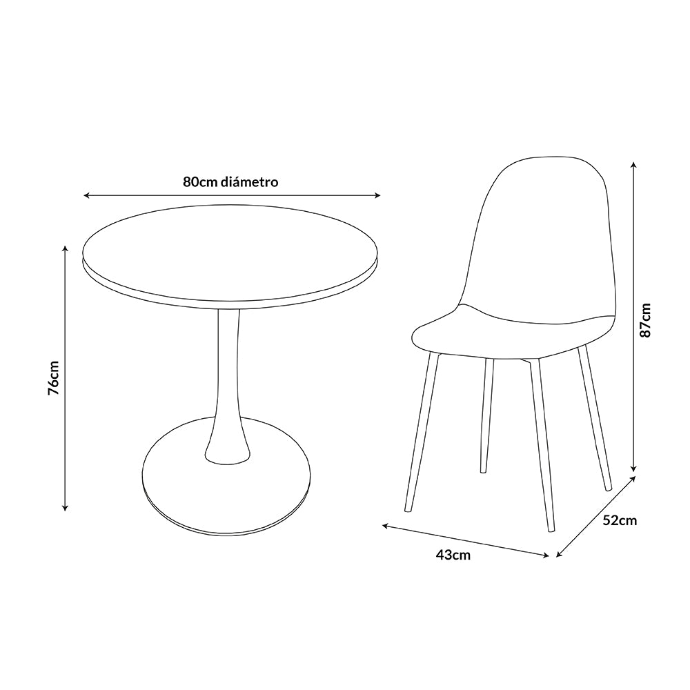 Juego de Comedor Saona Gris 1+4