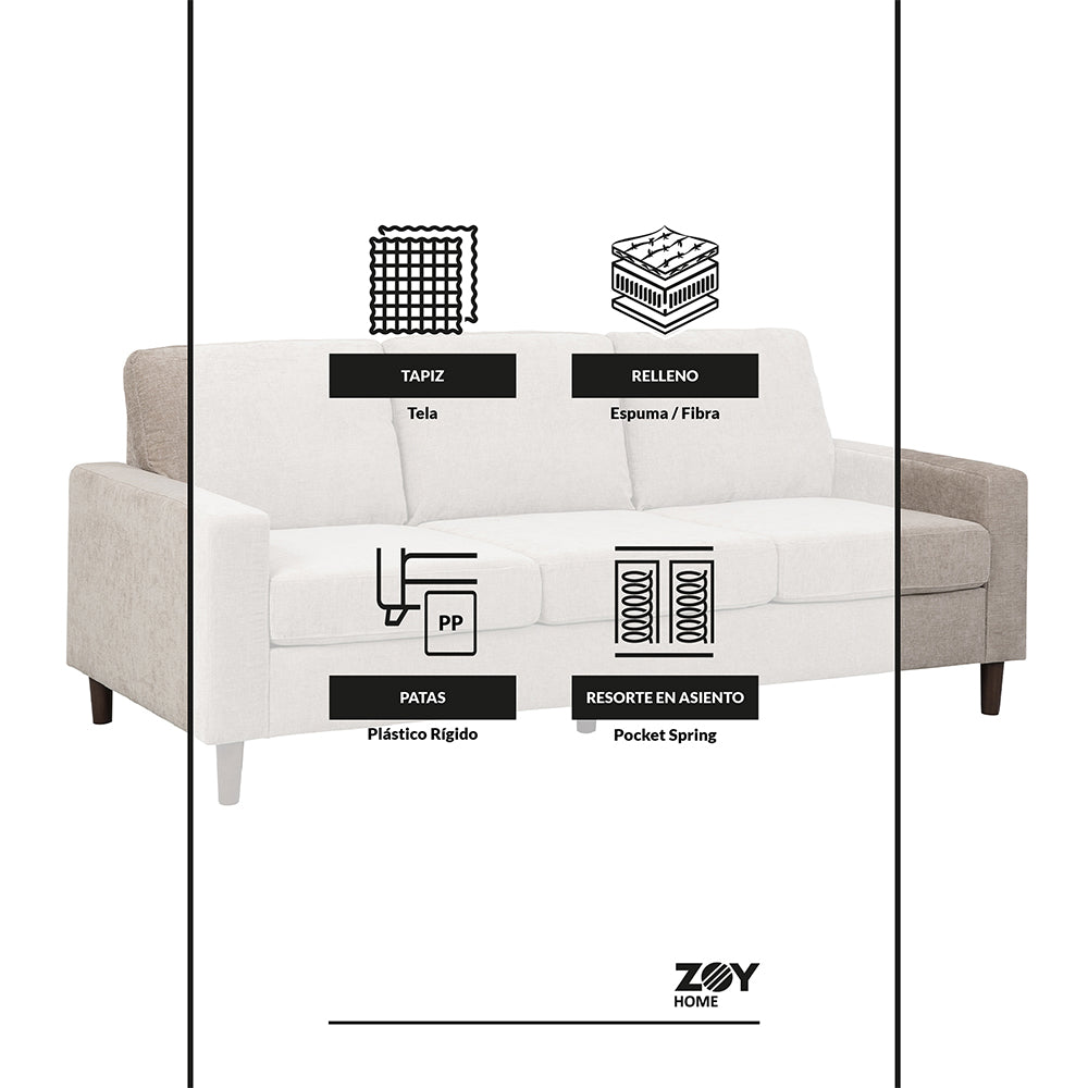 Sofá Bucarest Tela Beige