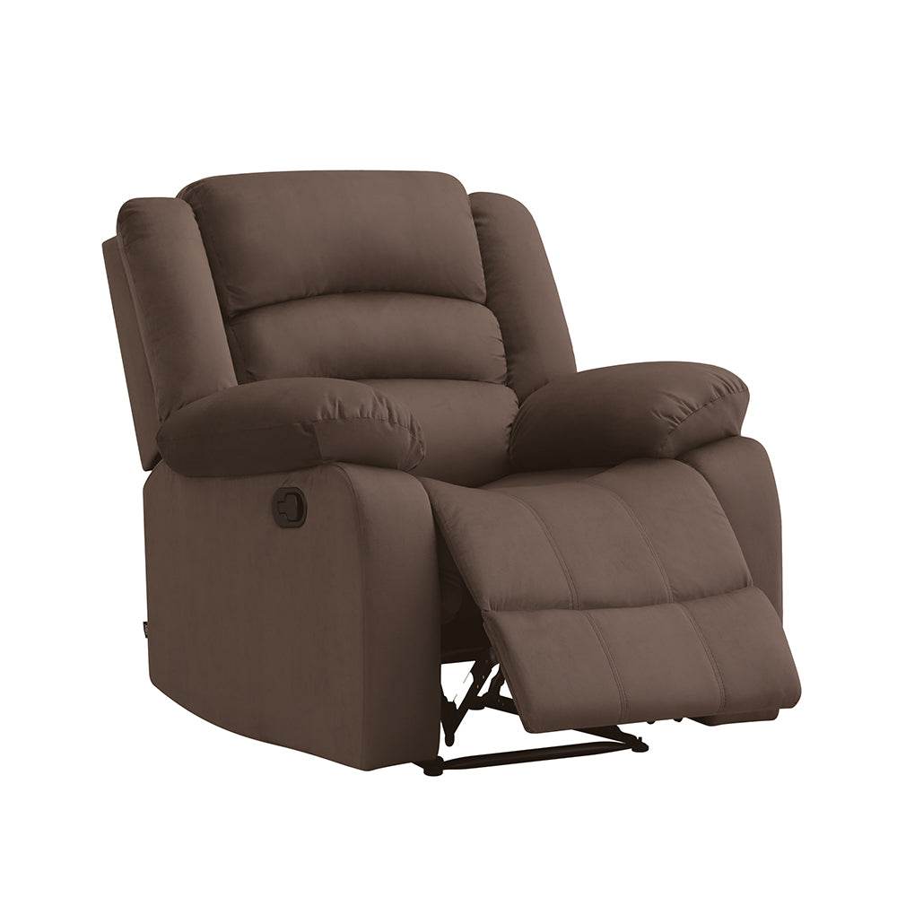 Sillón Bergere Reclinable con Masaje Tela Café. Polonia