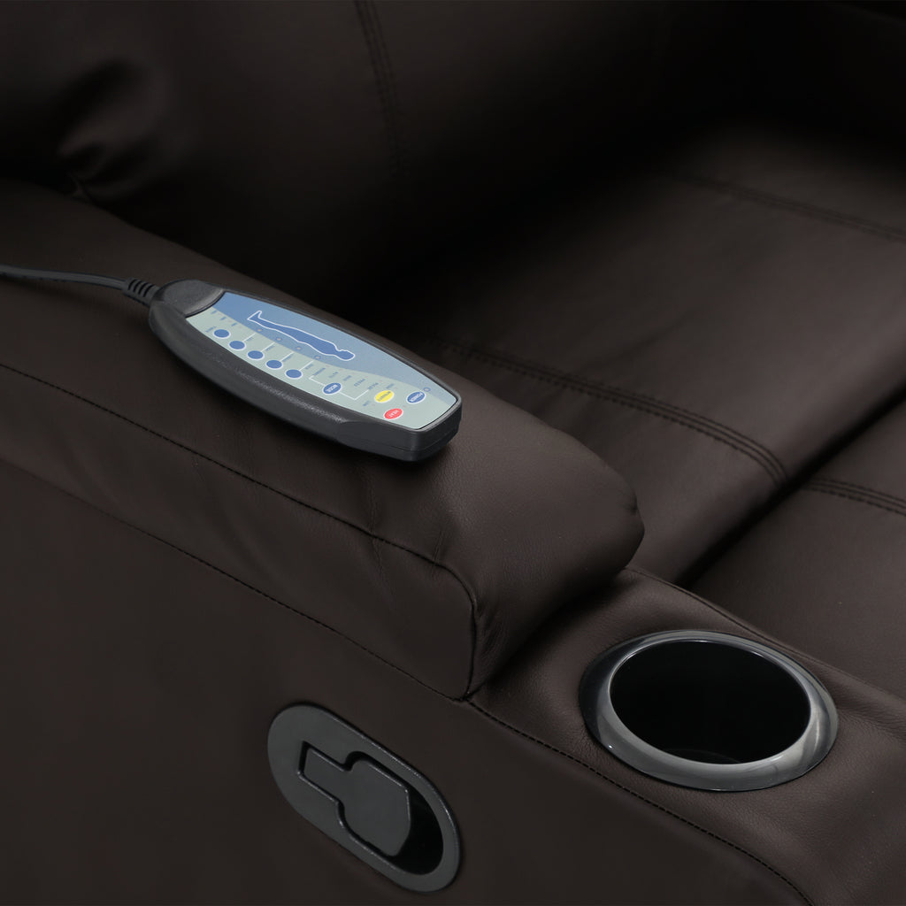 Bergere Lhasa Multifunción Mecedora y Giratorio con Masaje y Calor. PU Café