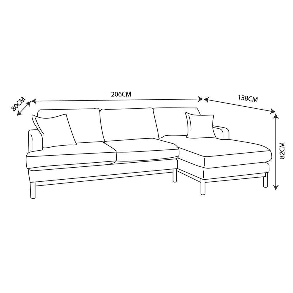 Sofá Seccional Evora Derecho Tela Beige