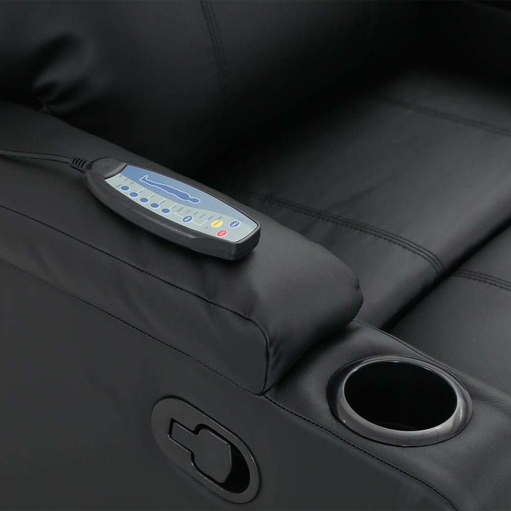 Bergere Lhasa Multifunción Mecedora y Giratorio con Masaje y Calor. PU Negro