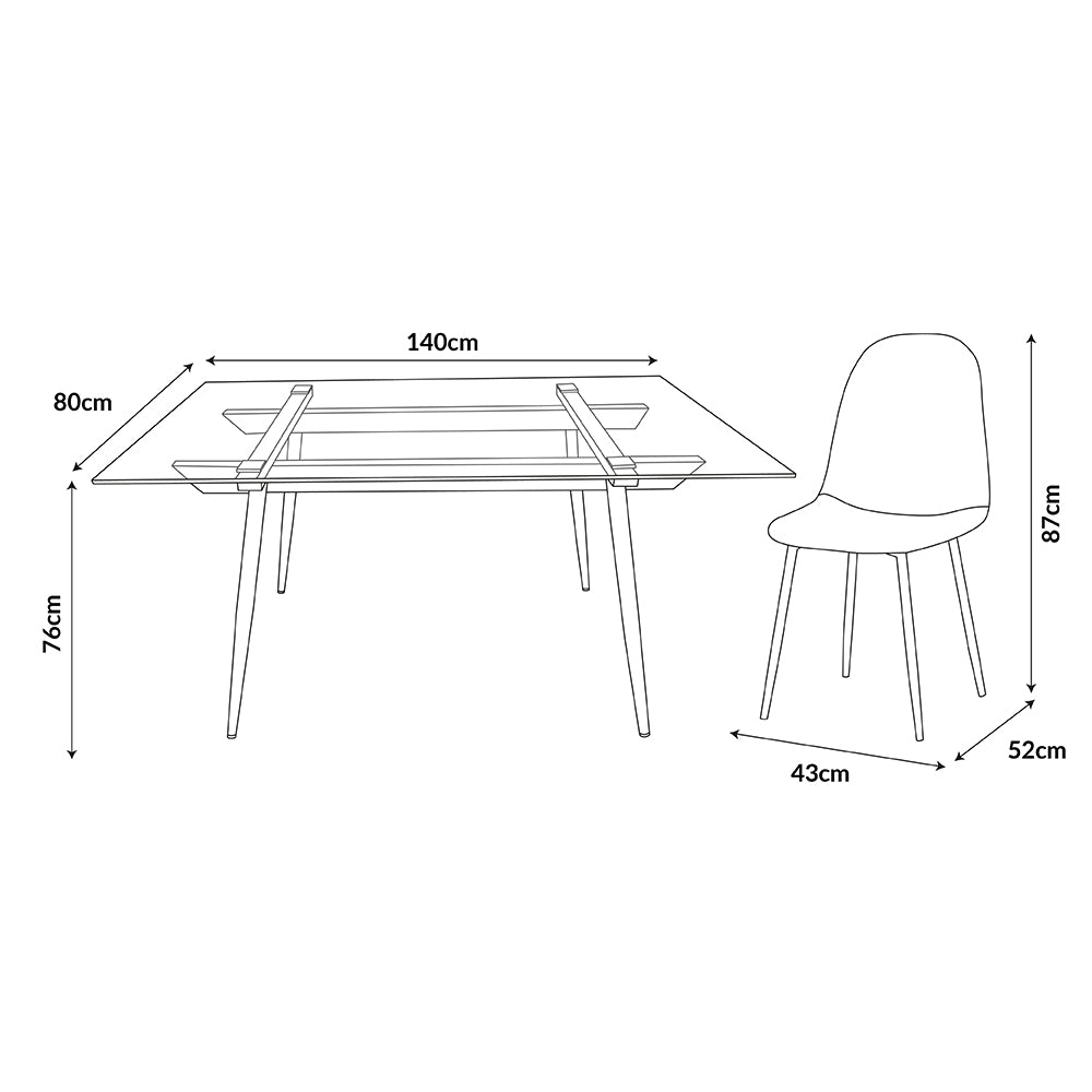 Juego de Comedor Creta 1+6