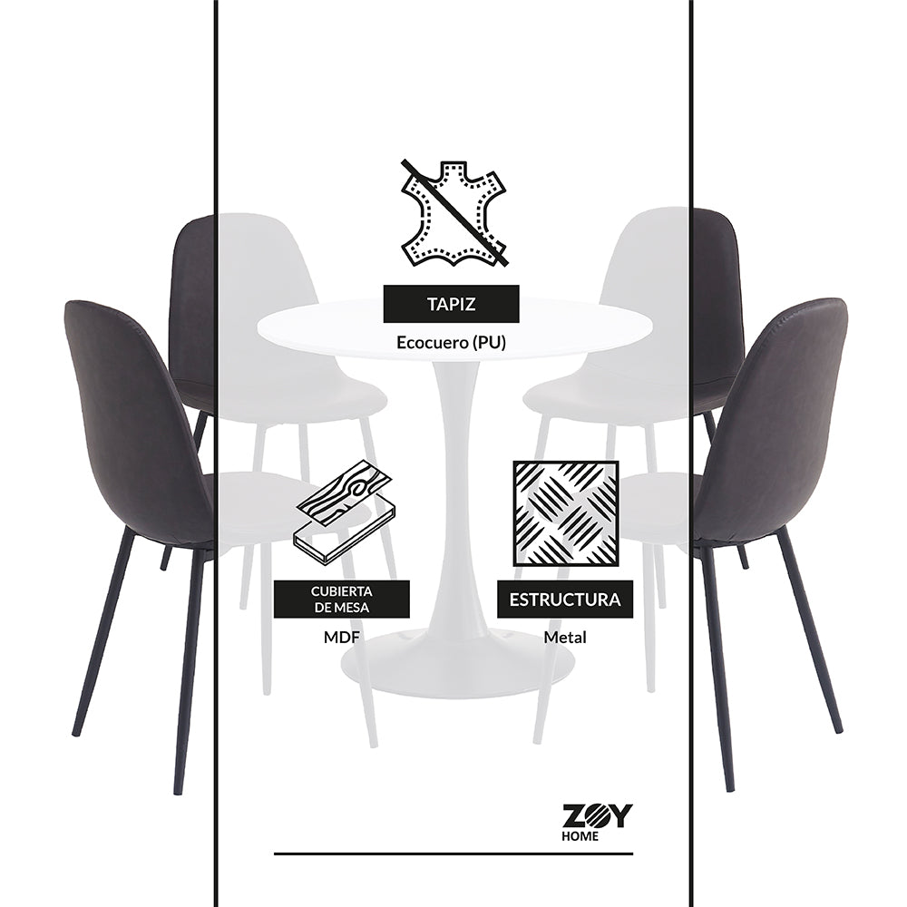 Juego de Comedor Saona Gris 1+4