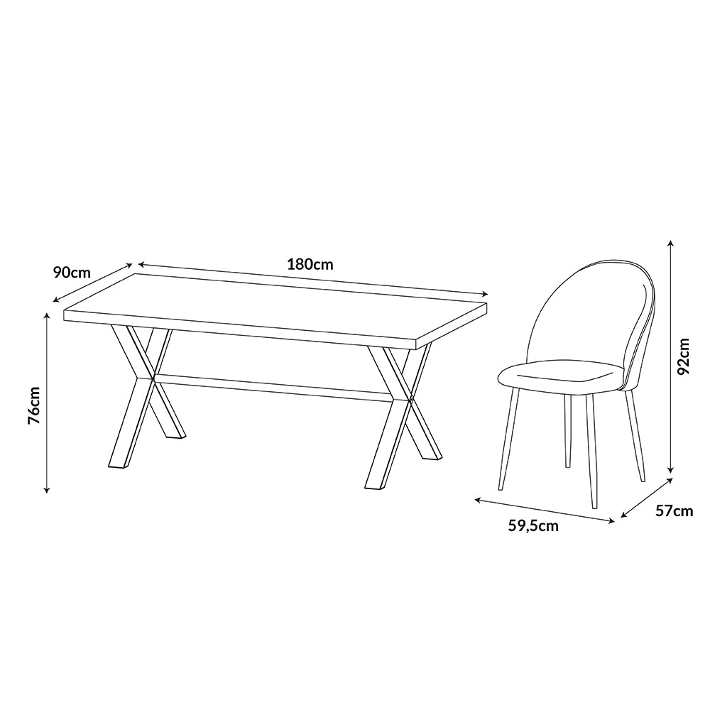 Juego de Comedor Lombok 1+6