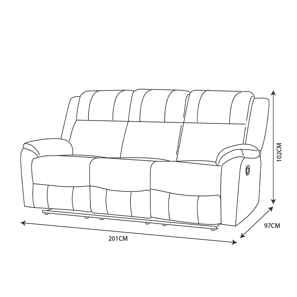 Reclinable 3 cuerpos Tabuk PU Café con Posavasos