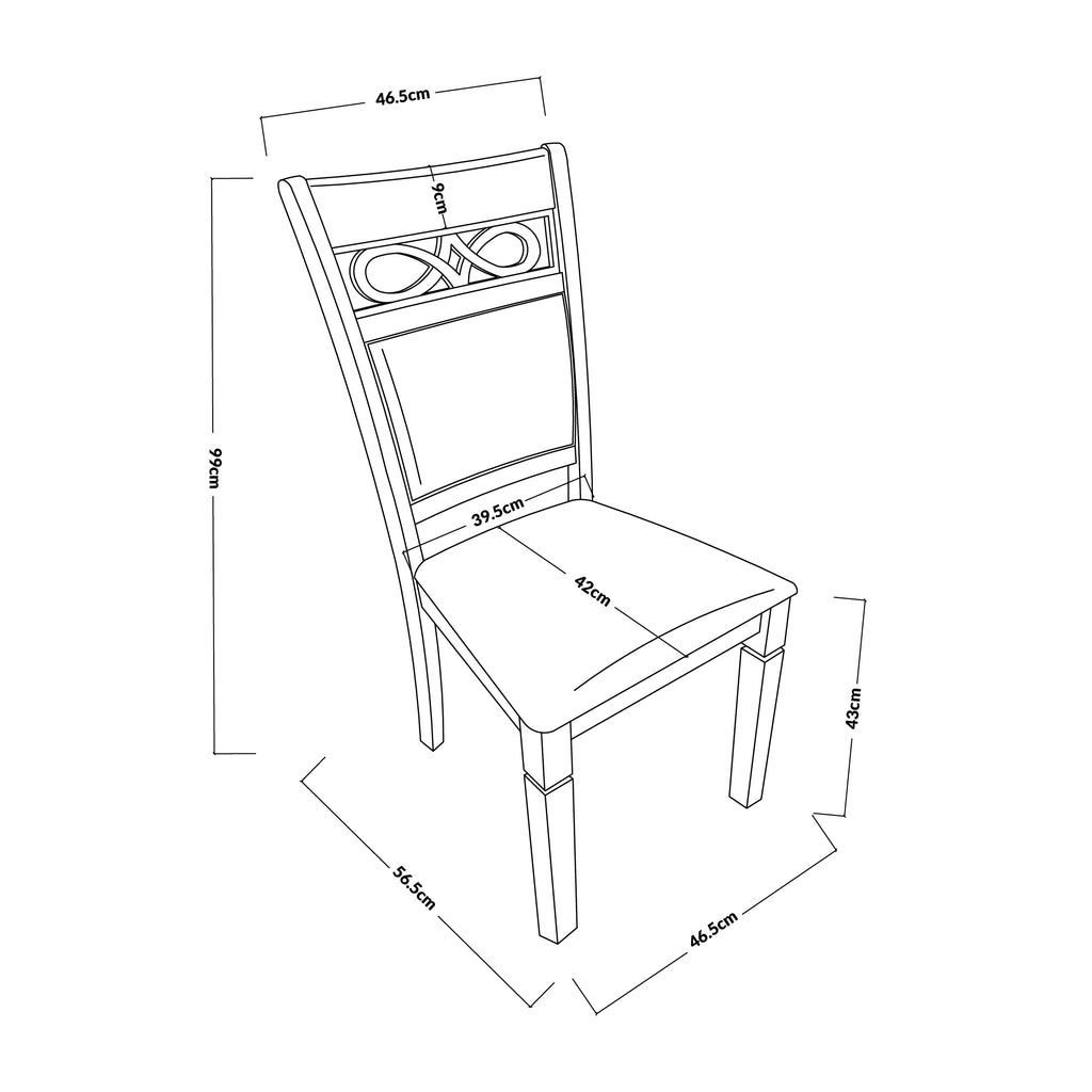 Juego de Comedor Capri PU, 6 Sillas 2 Sitiales. Madera