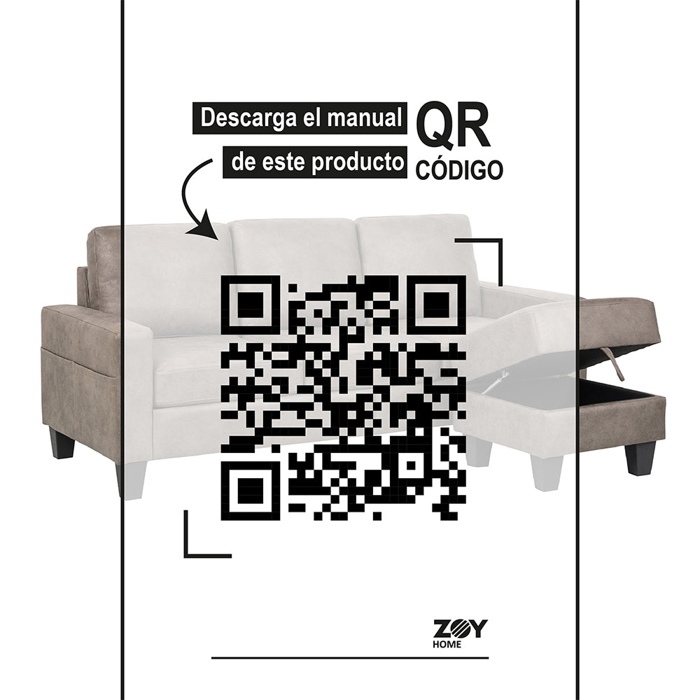 Sofá Seccional Vaasa Reversible Smoke