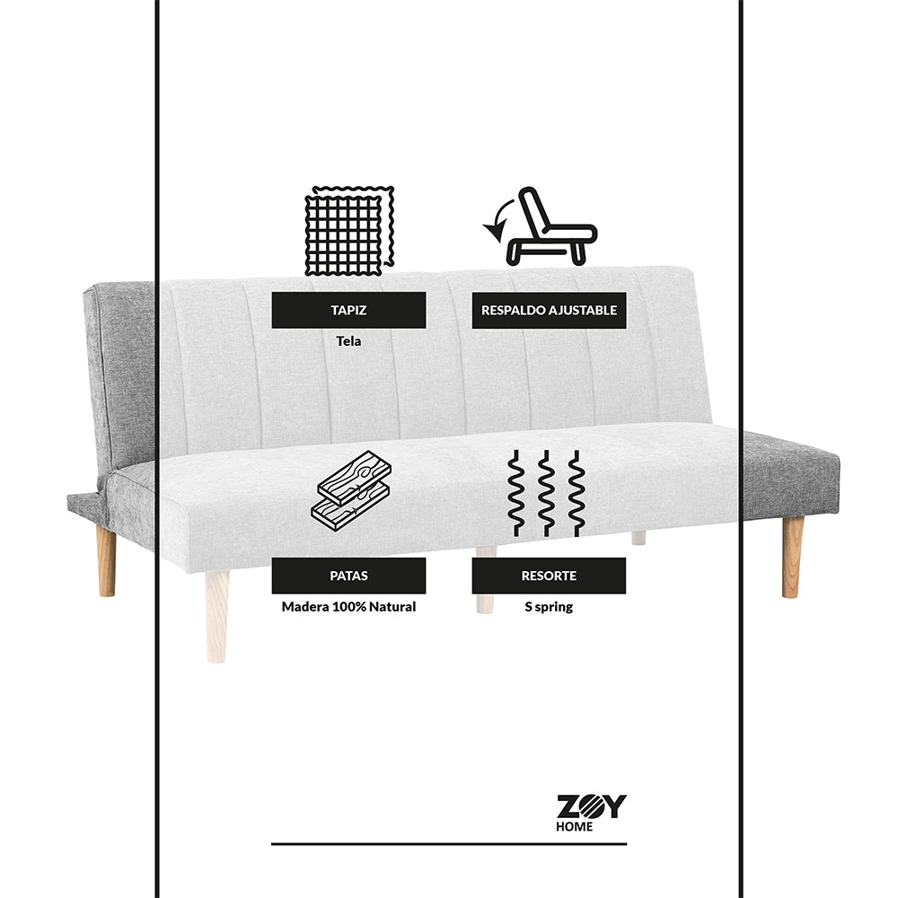 Futón Railay Tela Gris