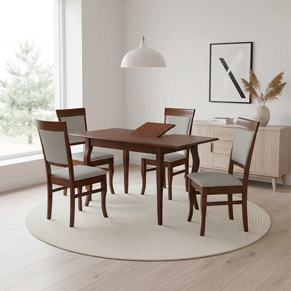 Juego de Comedor Santorini con extensión 4 Sillas