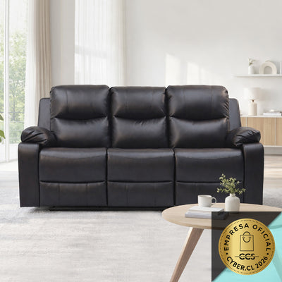 Reclinable 3 cuerpos Tabuk PU Café con Posavasos