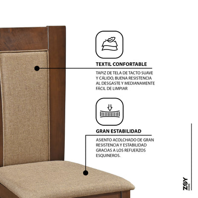 Juego de Comedor Bali 6 Sillas. Madera