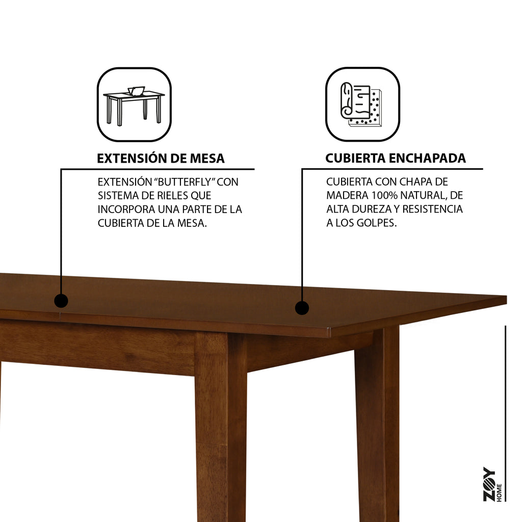 Juego de Comedor Andros Extensible 4 Sillas